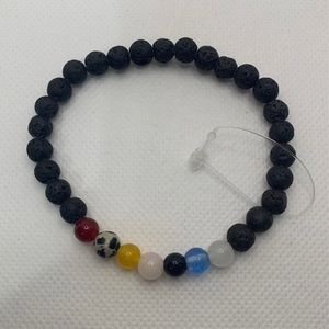 7 chakra quartz stones @ lava rocks bracelet essential oils diffusing brand new